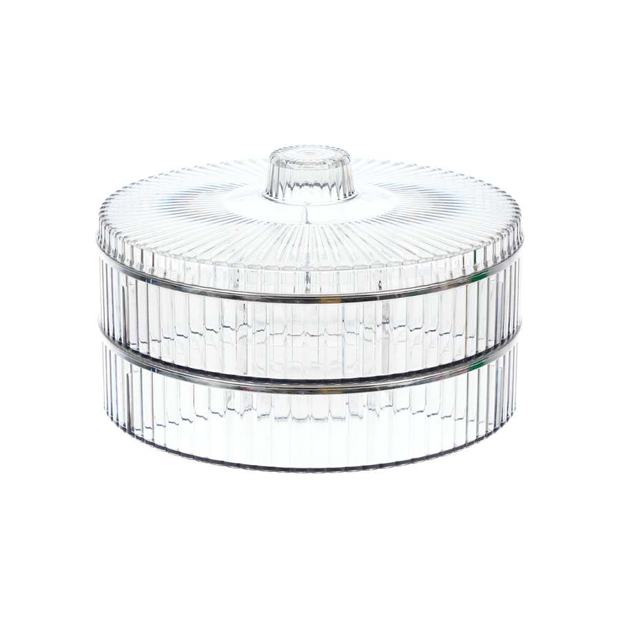 Hokori 2-tier 4- compartment Round Lunar New Year Candy Вох Hokori 2-tier 4- compartment Round Lunar New Year Candy Вох
