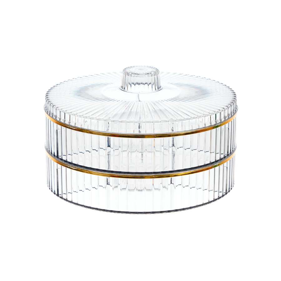 Hokori 2-tier 4- compartment Round Lunar New Year Candy Вох Hokori 2-tier 4- compartment Round Lunar New Year Candy Вох